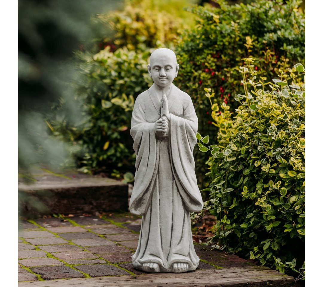 gartendekoparadies.de Gartenfigur Stehender Buddha Mönch Steinfigur Steinguss 71 cm 29 kg, Frostsicher Bild 2
