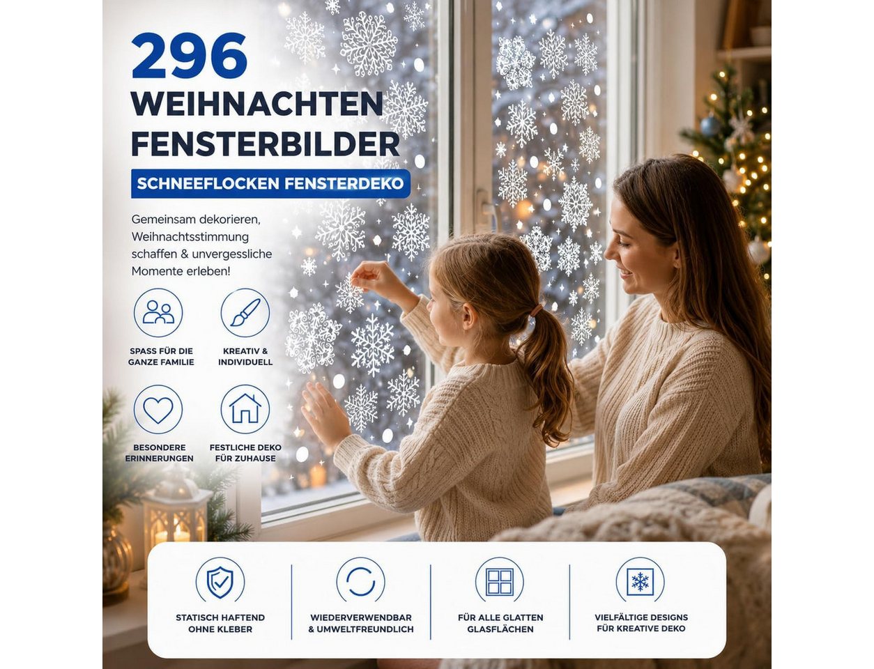 TK Gruppe Fensterbild Weihnachts-Fensterbilder, Sticker selbstklebend Weihnachten Deko, selbstklebend Bild 2