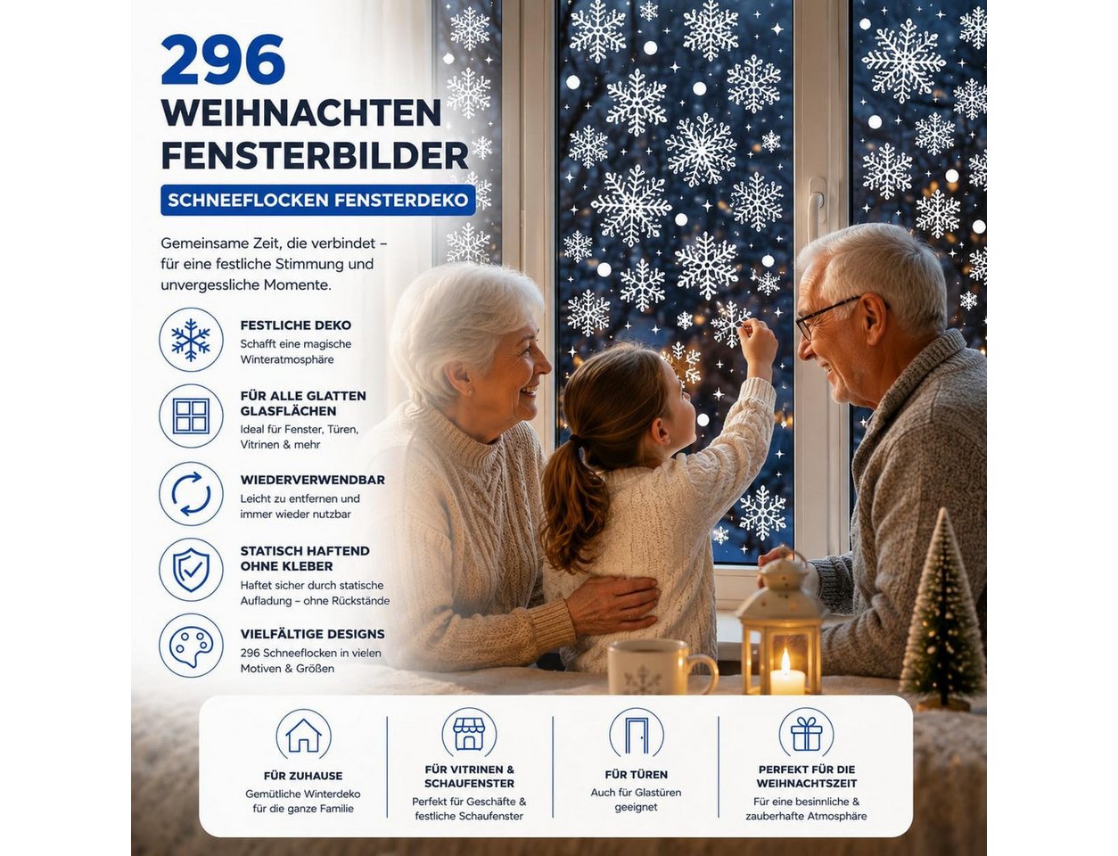 TK Gruppe Fensterbild Weihnachts-Fensterbilder, Sticker selbstklebend Weihnachten Deko, selbstklebend Bild 4