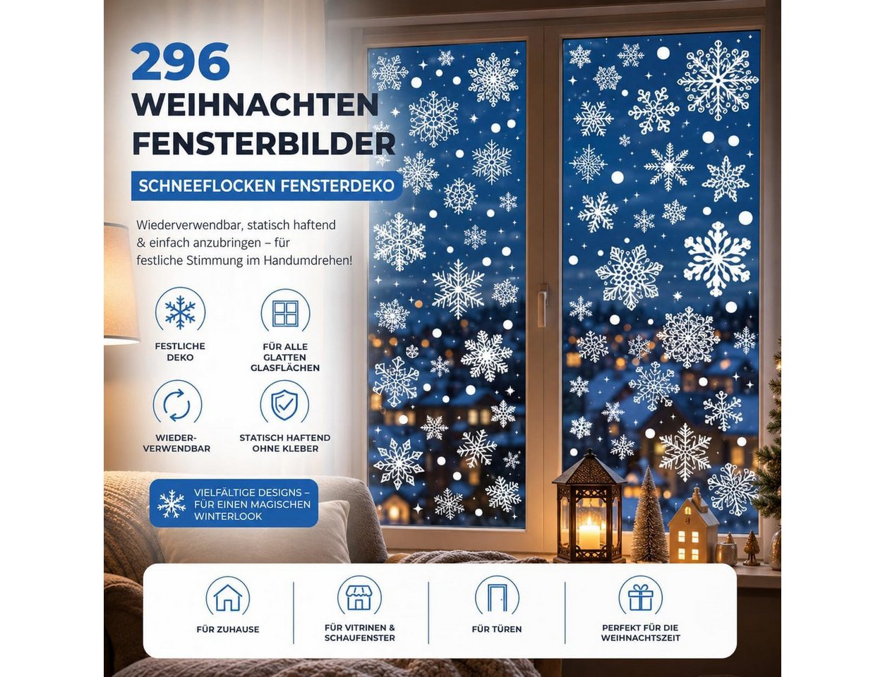 TK Gruppe Fensterbild Weihnachts-Fensterbilder, Sticker selbstklebend Weihnachten Deko, selbstklebend Bild 5
