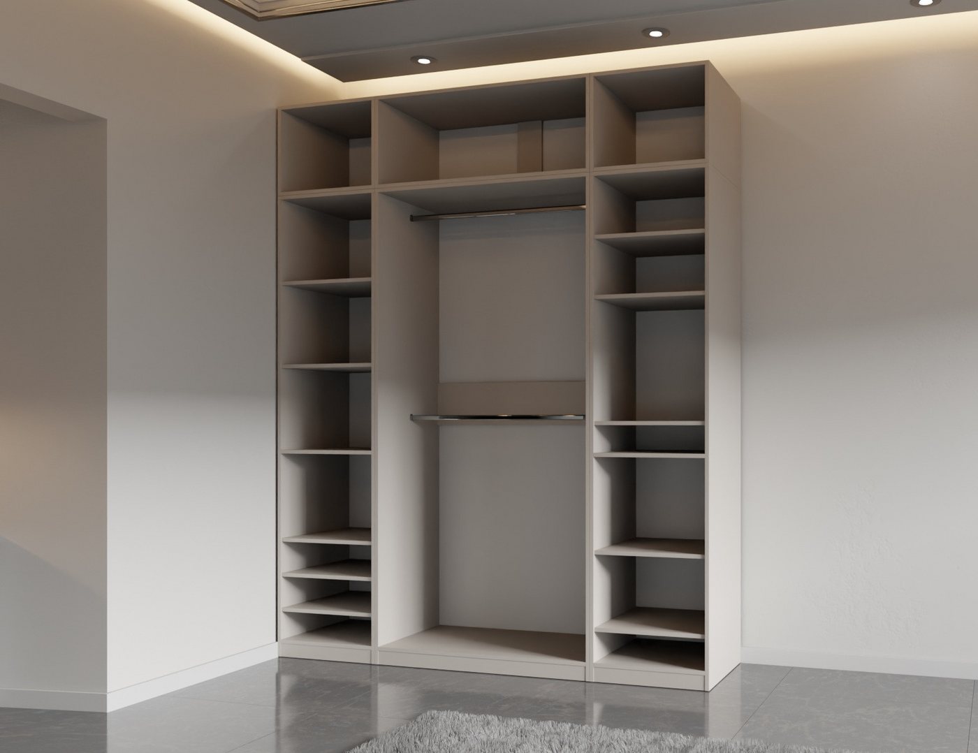 Marmex Möbel Garderobenschrank TRES SET G/N offener Kleiderschrank Modulschrank 200 x 246 x 51 (6-St) 2 Kleiderstangen, begehbarer Kleiderschrank Bild 4