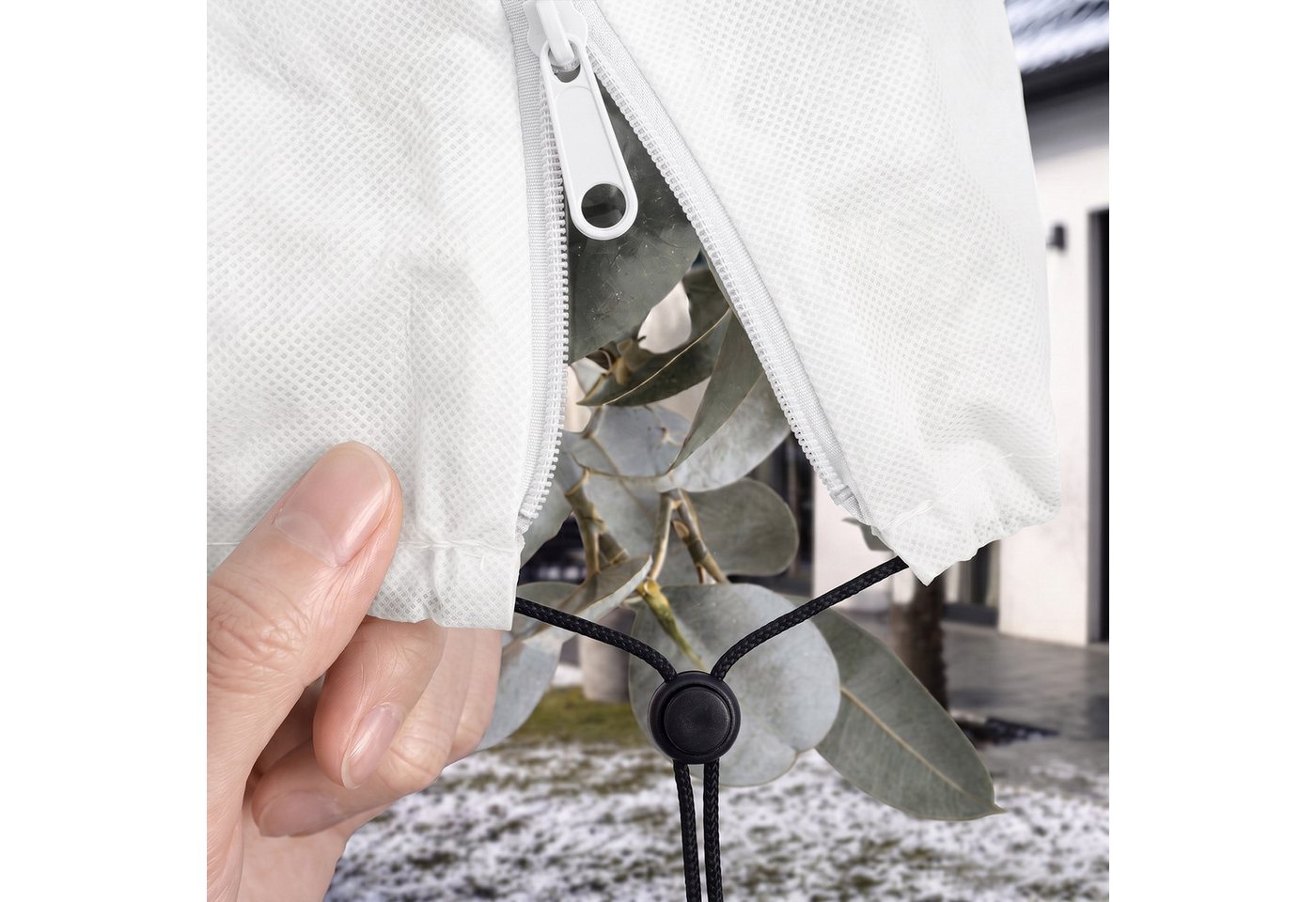 Sekey Winterschutzhaube Winterschutz Frostschutz für Kübelpflanzen mit Reißverschluss Zugband (3-St), 60 x 80cm, Für Kübelpflanzen und Sträucher – Garten, Balkon & Terrasse