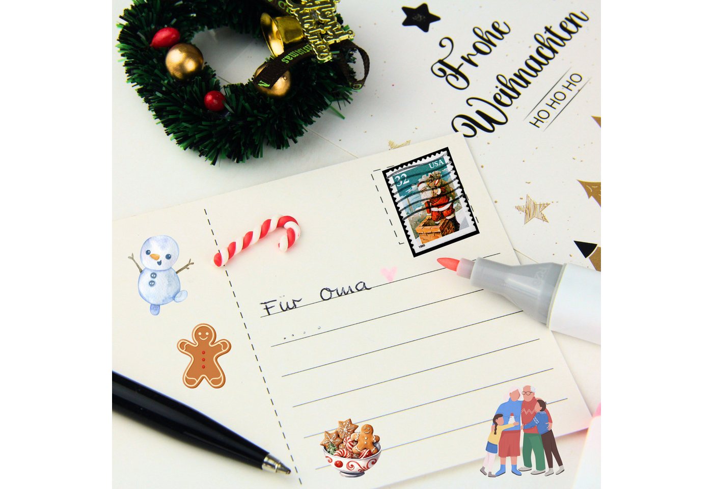 Fomax Weihnachtskarte Postkarten für Weihnachten und Silvester, 30 individuelle Postkarten Bild 3