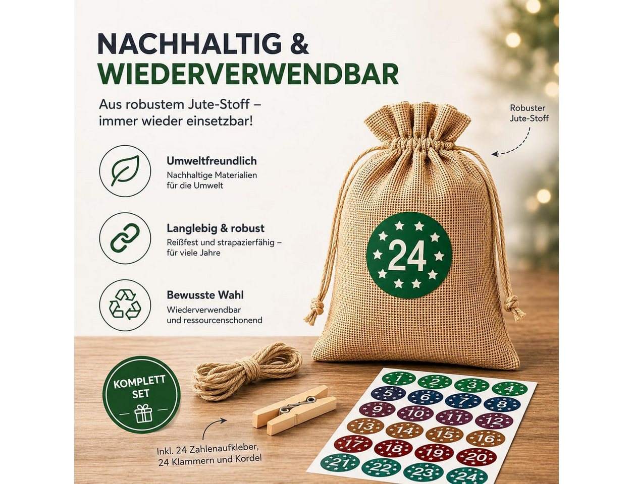 TK Gruppe DIY-Adventskalender Adventskalender 2026 24x Set zum Basteln & Befüllen – Weihnachten