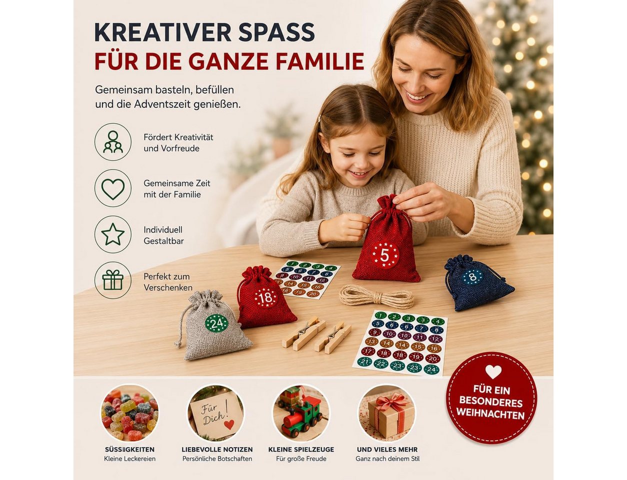 TK Gruppe DIY-Adventskalender Adventskalender 2026 24x Set zum Basteln & Befüllen – Weihnachten Bild 2