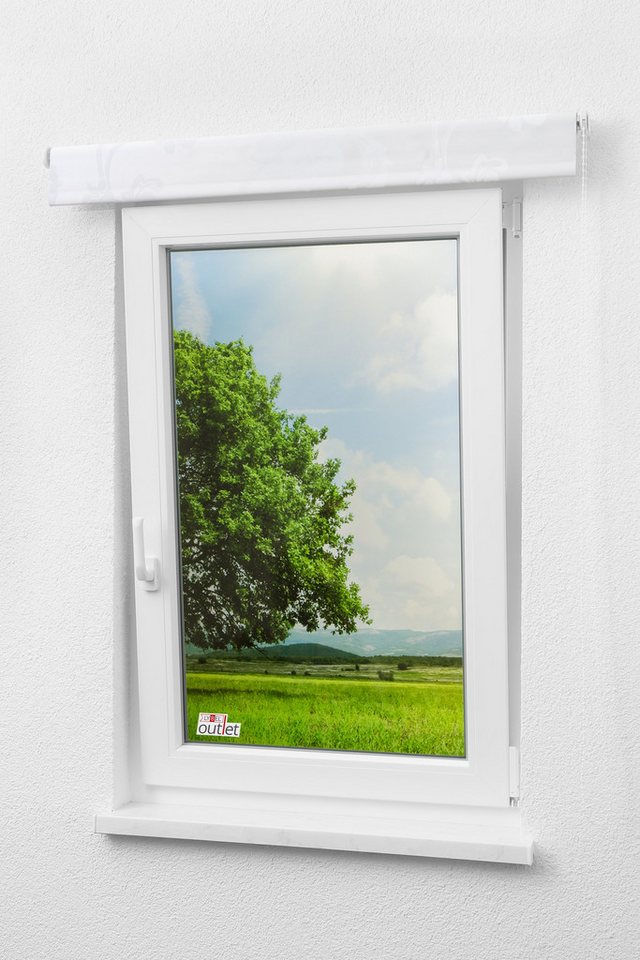 Verdunklungsrollo Verdunkelungsrollo Blumenmuster Weiß, LYSEL®, abdunkelnd, HxB 190x82.5cm