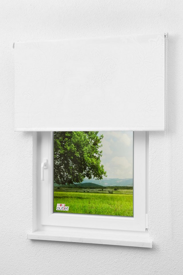 Verdunklungsrollo Verdunkelungsrollo Blumenmuster Weiß, LYSEL®, abdunkelnd, HxB 190x82.5cm Bild 3