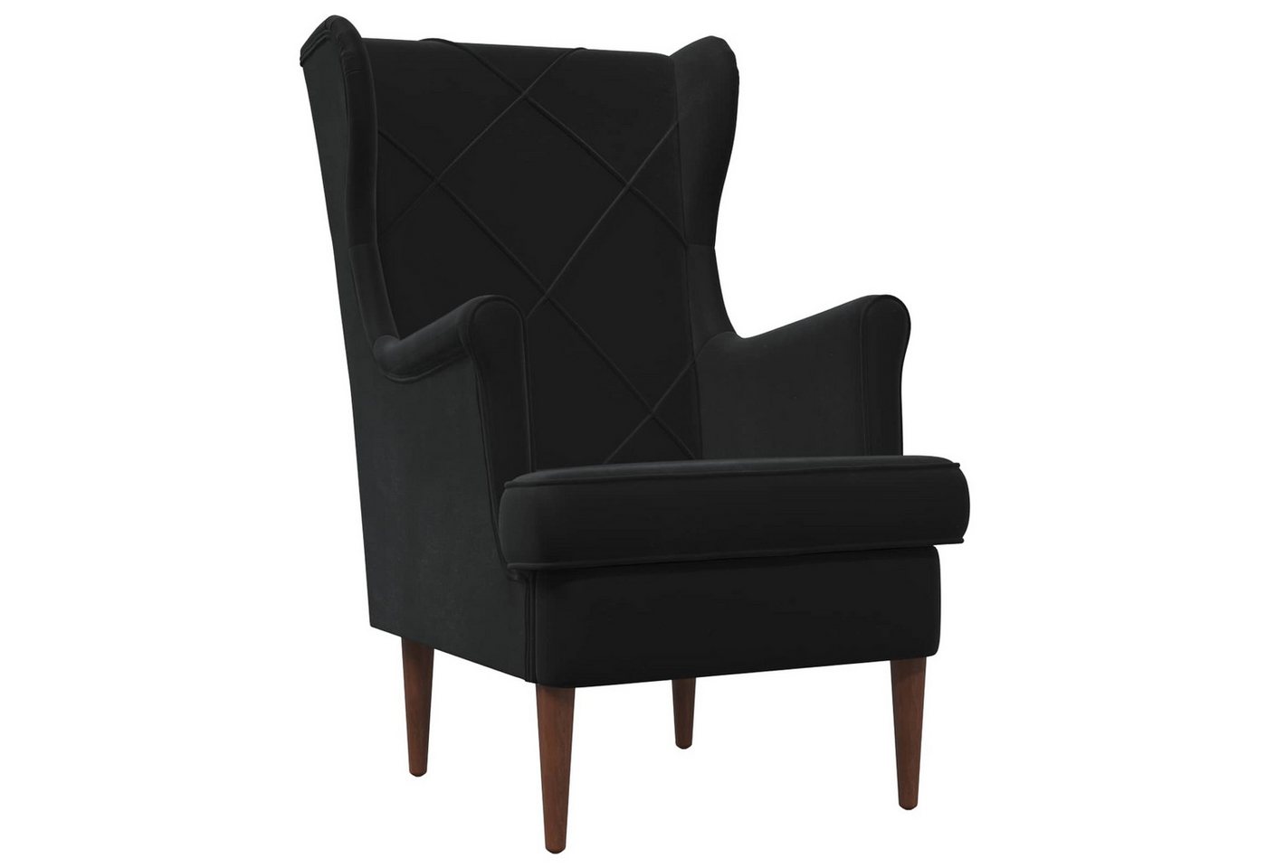 vidaXL Gartenlounge-Set Sessel mit Fußhocker 2 stk. Schwarz Samt, (2-tlg) Bild 3