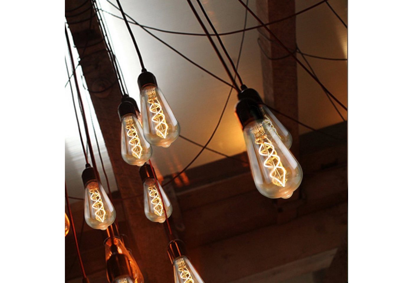 ZMH LED-Leuchtmittel Vintage Glühlampe ST64 2200K 4W Filament Beleuchtung, E27, 1 St., warmweiß, warmweiß Bild 5