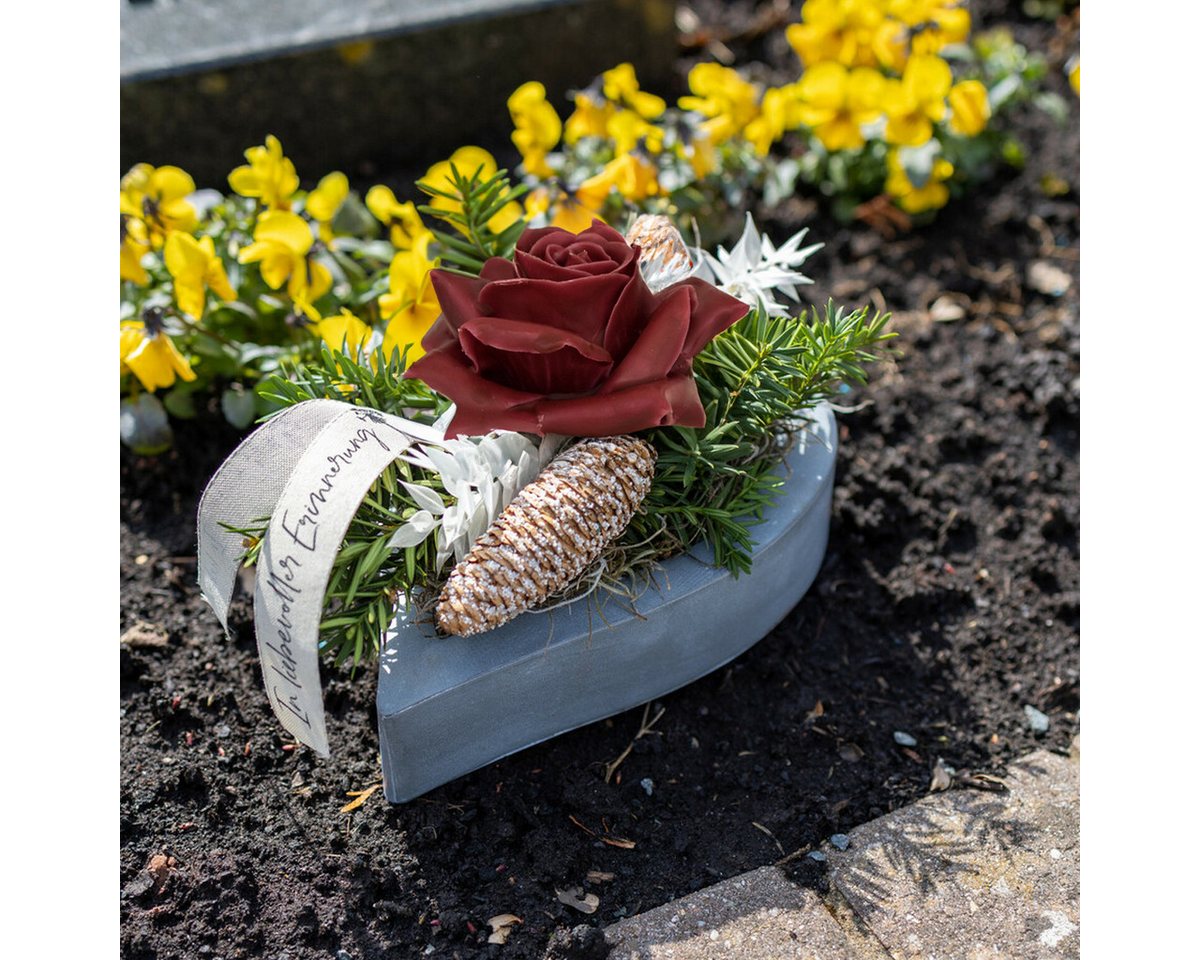 matches21 HOME & HOBBY Bilderrahmen Wachsrosen mit Stiel als Kunstrosen Rosen-Blüten in bordeaux rot, (10 St), 10 künstliche Wachs-Blüten Textil-Rosen Blumengestecke Deko-Rosen Bild 2
