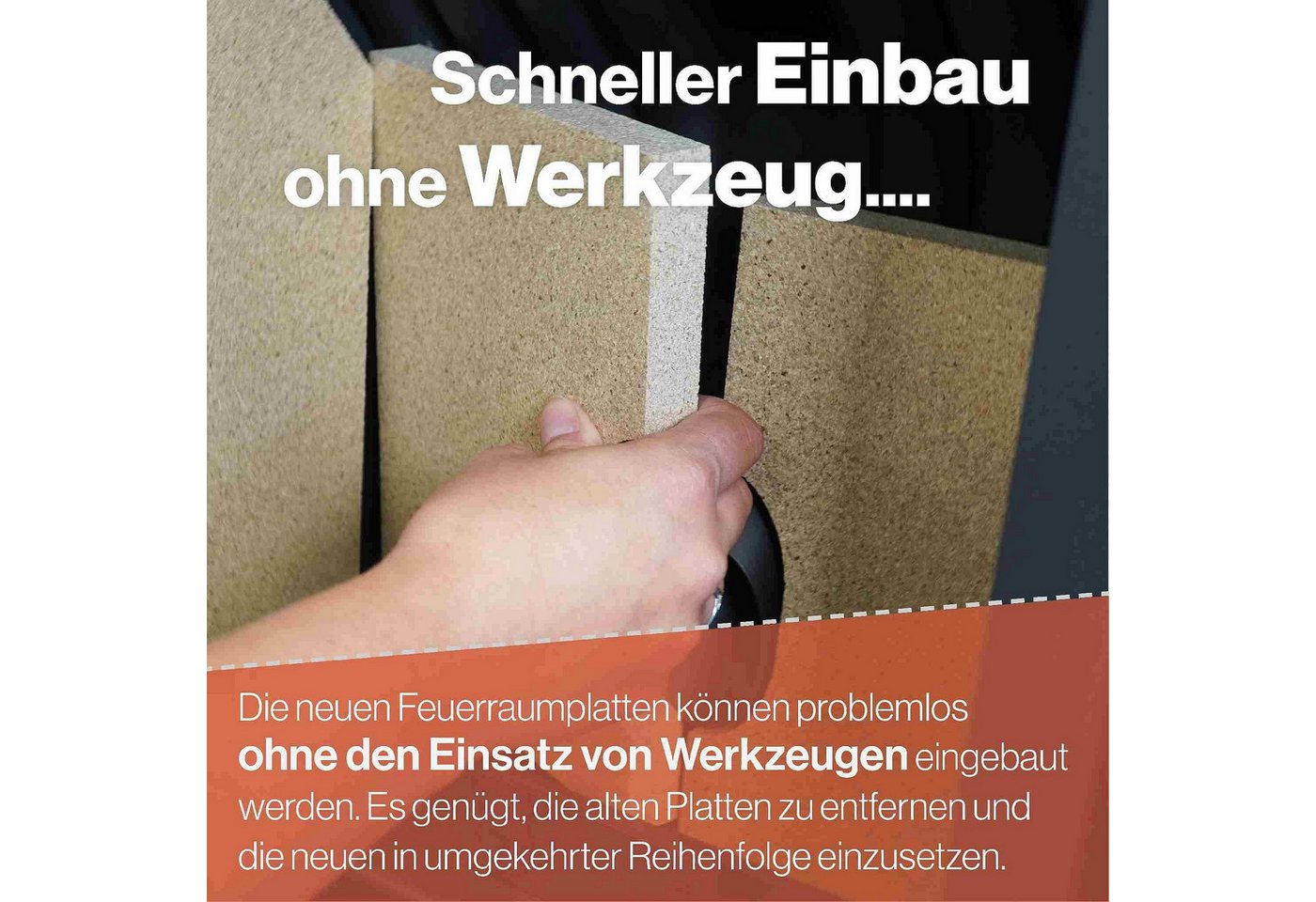 Feuerfest 123 GmbH Feuerraumplatten Heizgasumlenkplatte 360x200x40mm (Schamotte) passend für Wamsler**, feuerfest & hitzebeständig - Kamin Ofen Zubehör Bild 3