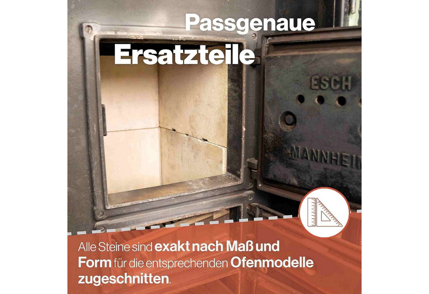 Feuerfest 123 GmbH Feuerraumplatten Heizgasumlenkplatte 360x200x40mm (Schamotte) passend für Wamsler**, feuerfest & hitzebeständig - Kamin Ofen Zubehör Bild 4