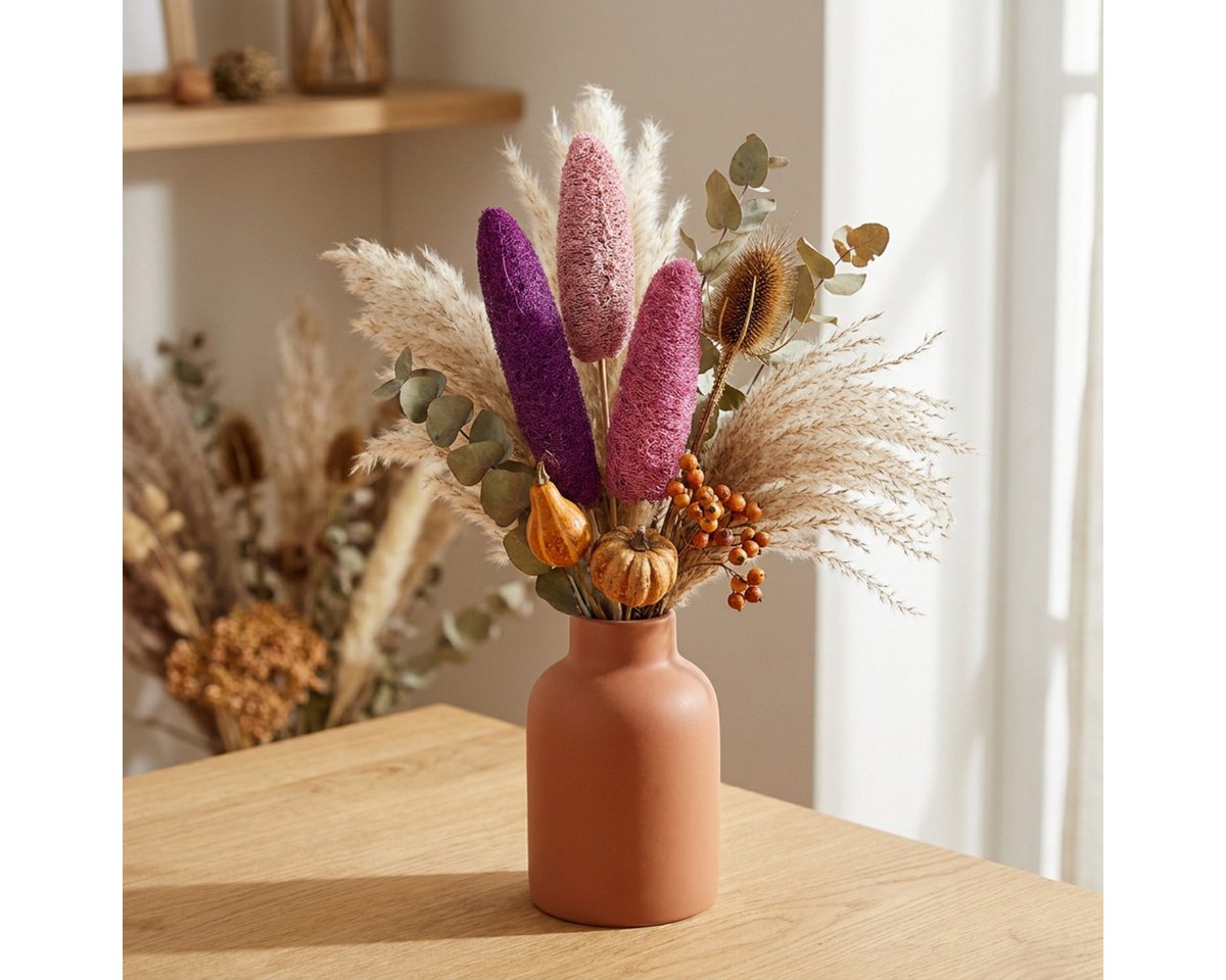Florists Products Bastelmoos Luffa Schwamm am Stiel Groß Naturdeko Rosa Erika, Trockendeko, 25 Stü Bild 2