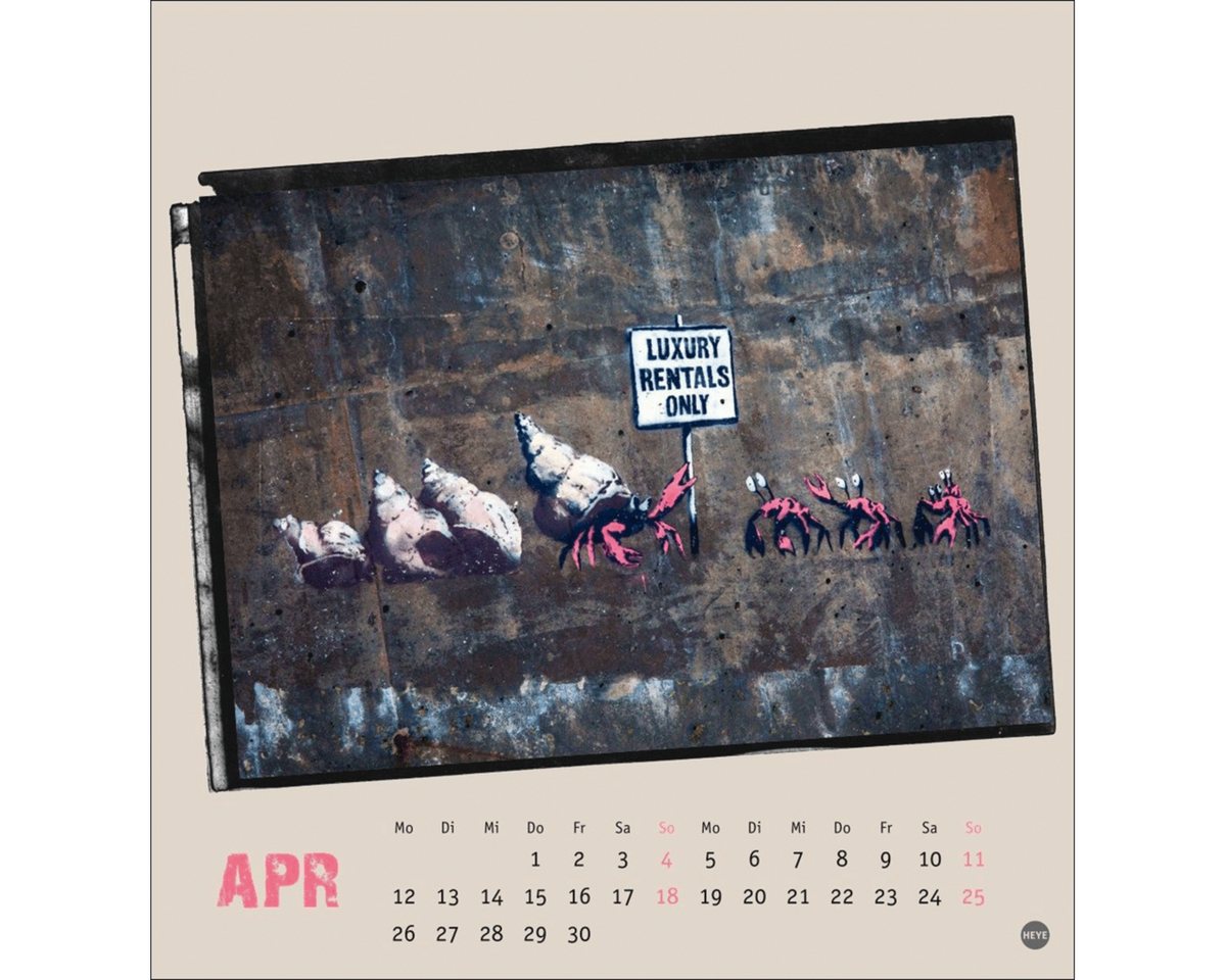 HEYE Wandkalender Banksy Postkartenkalender 2027: Guerilla Art vom „Girl with balloon Bild 2