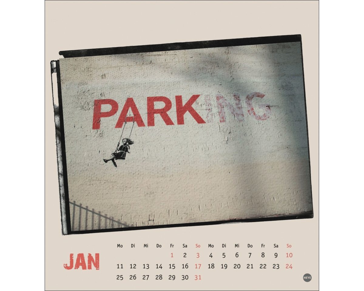 HEYE Wandkalender Banksy Postkartenkalender 2027: Guerilla Art vom „Girl with balloon Bild 3