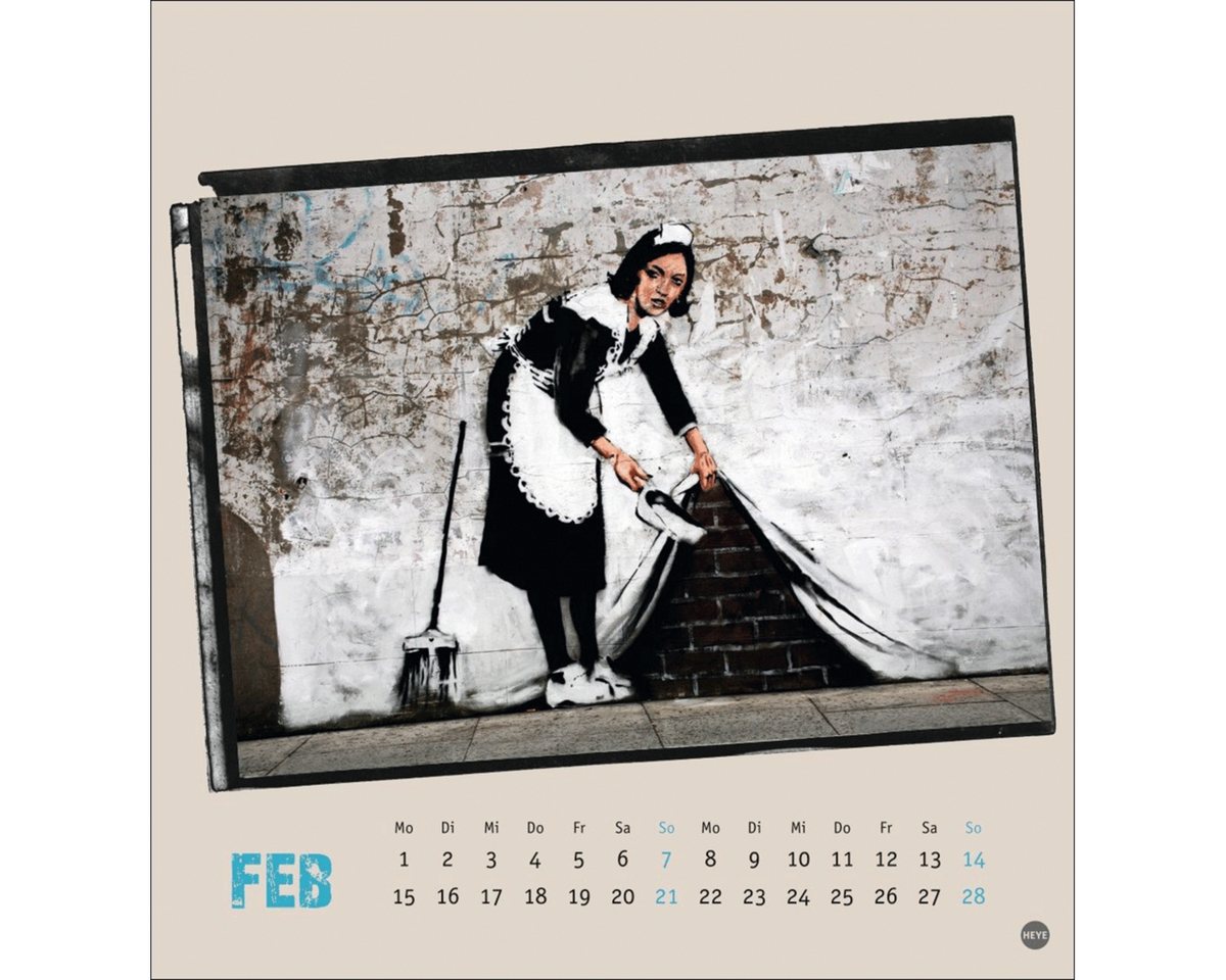 HEYE Wandkalender Banksy Postkartenkalender 2027: Guerilla Art vom „Girl with balloon Bild 5