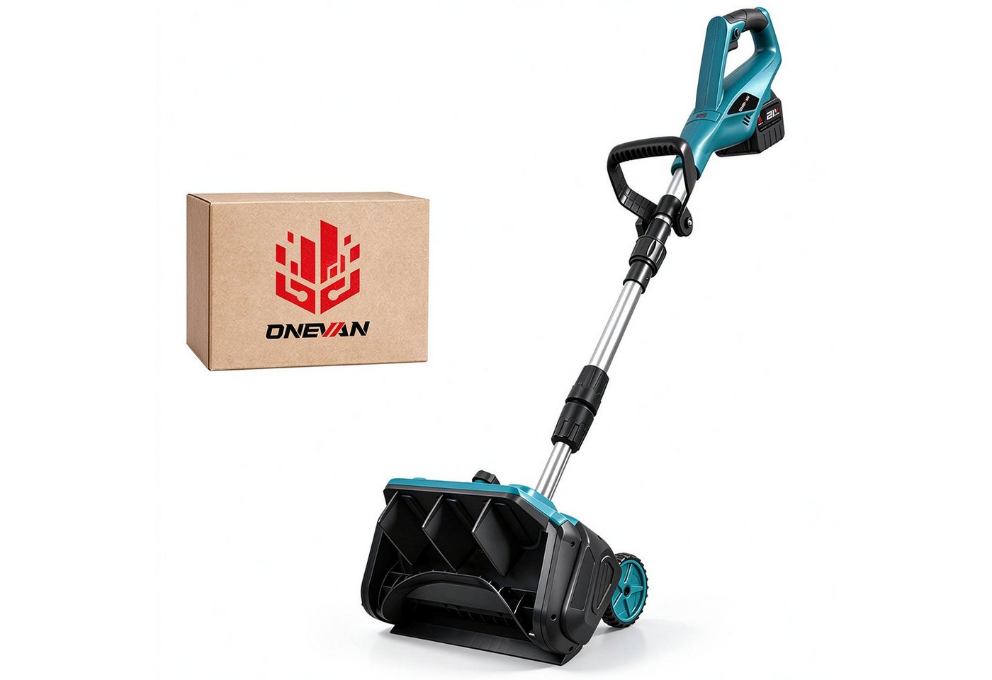 ONEVAN Akku-Schneefräse 1000W bürstenloser Motor, 2500 U/min, kabellose Elektro-Schneeschaufel, 33 cm Arbeitsbreite, (ohne Akku), 32 cm Arbeitsbreite, verstellbare Richtungsplatte, Teleskopstange Bild 5
