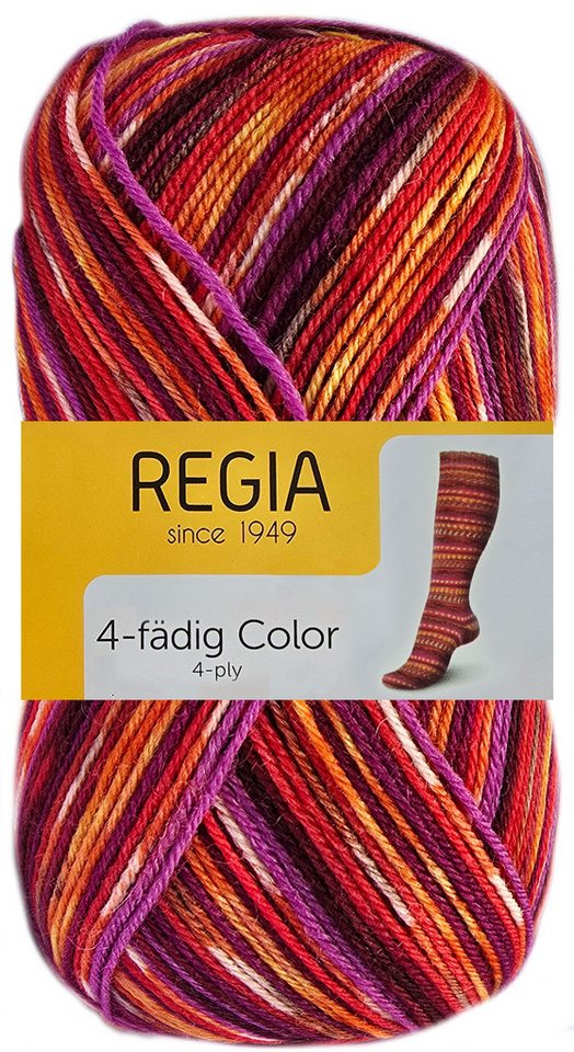 Regia 100 Gramm Regia 4-fädig Color Sockenwolle Farbauswahl Häkelwolle