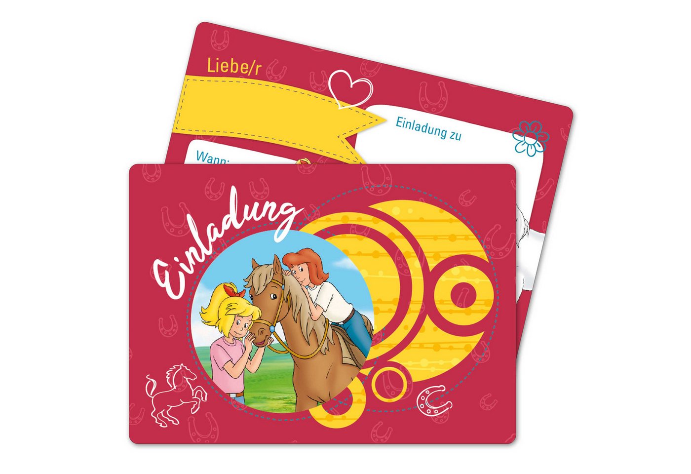 PAPIERDRACHEN Einladungskarten 12 Einladungskarten Kindergeburtstag - Bibi und Tina Glitzer, Made in Germany Bild 4