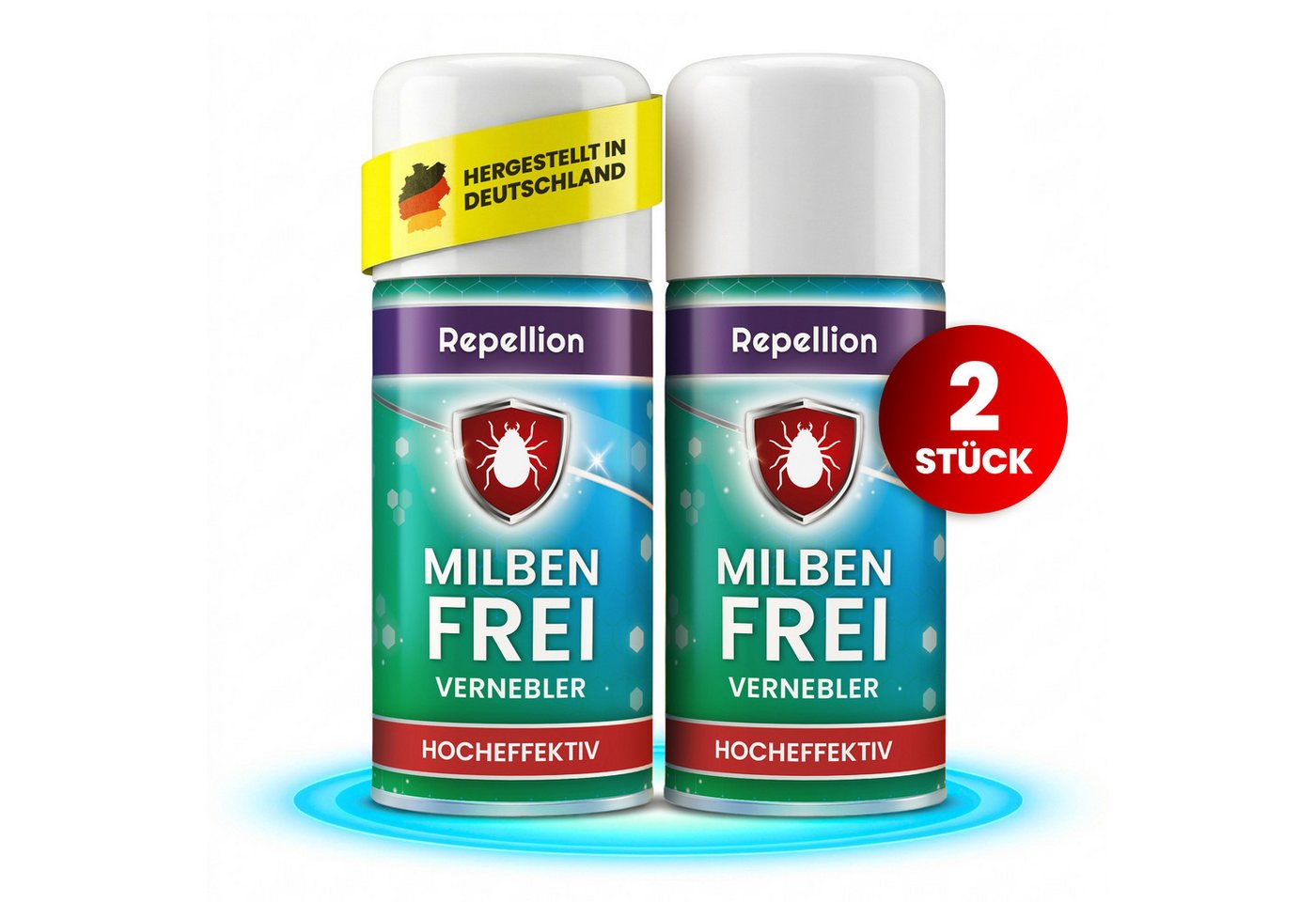 Repellion Insektenspray Milben Fogger für Wohnräume, Vernebler bis 58 m³ je Dose, Repellent, 300 ml, 2-St., hält Milben fern, Raumbehandlung für Schlafzimmer, Wohnzimmer & Keller