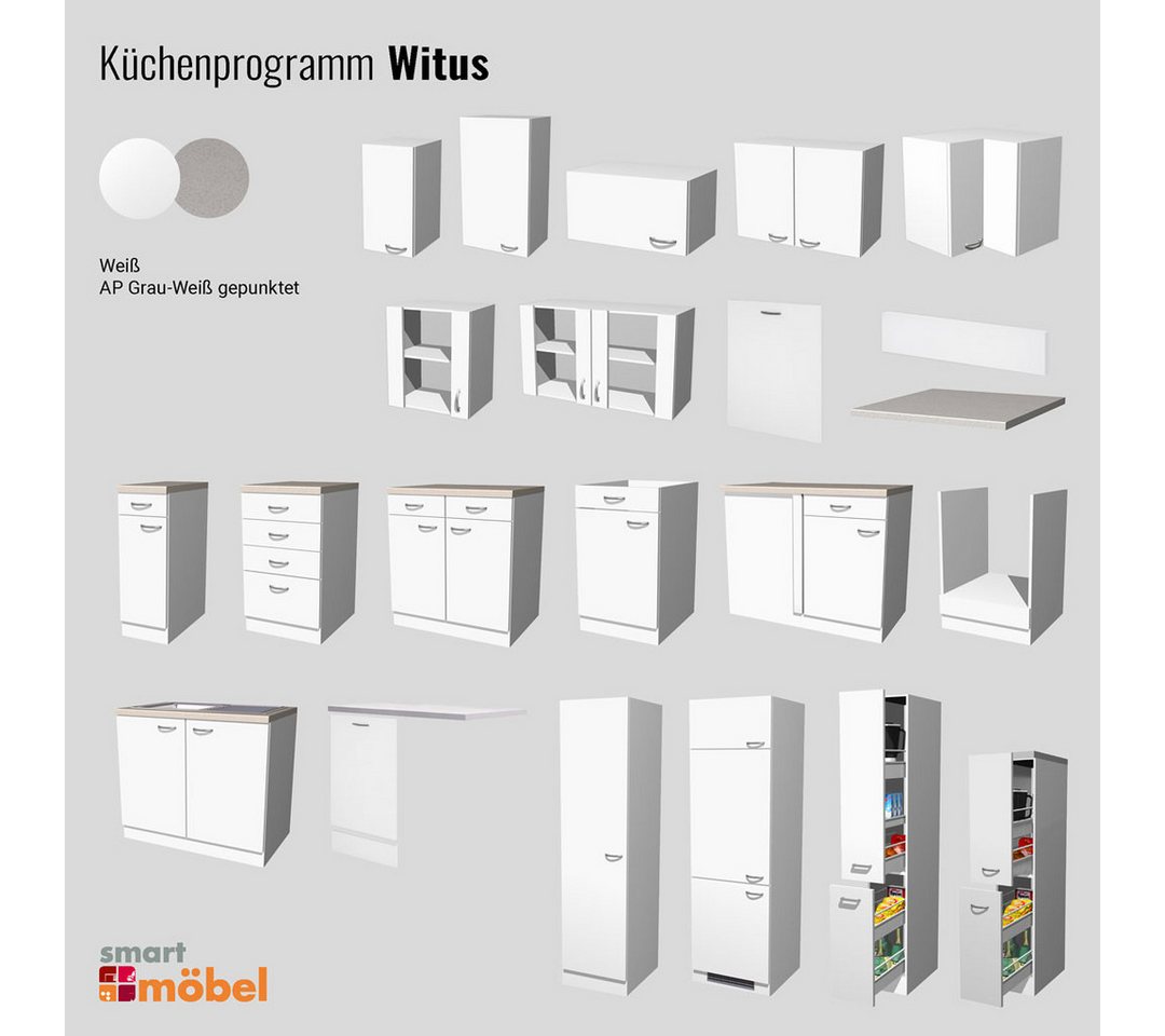 Flex-Well Unterschrank Küchenunterschrank - 30 cm breit - Weiß – Witus