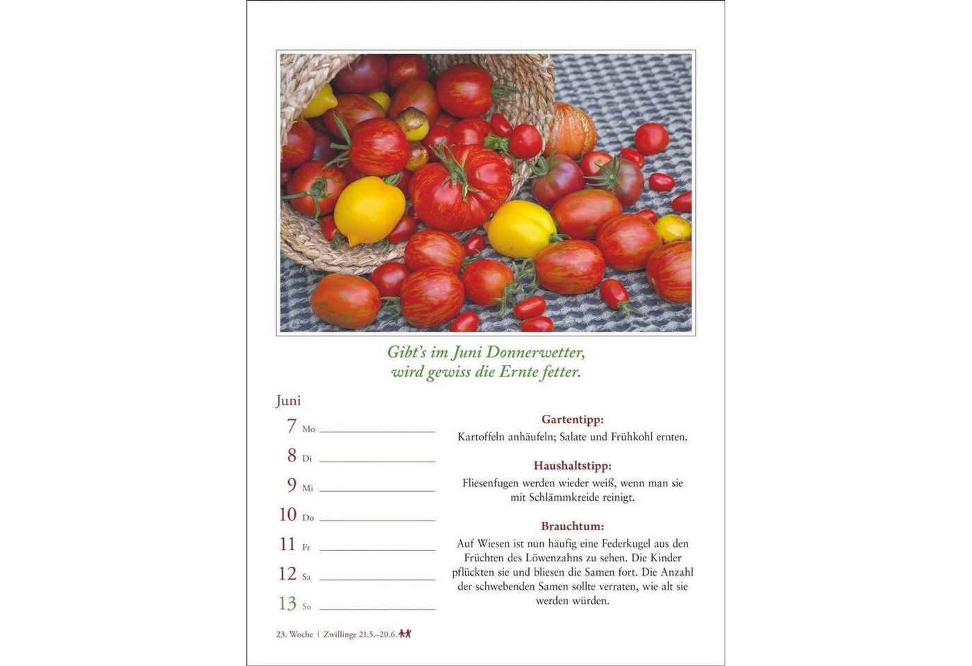 Harenberg Kalender Verlag Wandkalender Bauernweisheiten Wochenkalender 2027 - Bauernregeln, Brauchtum,... Bild 2