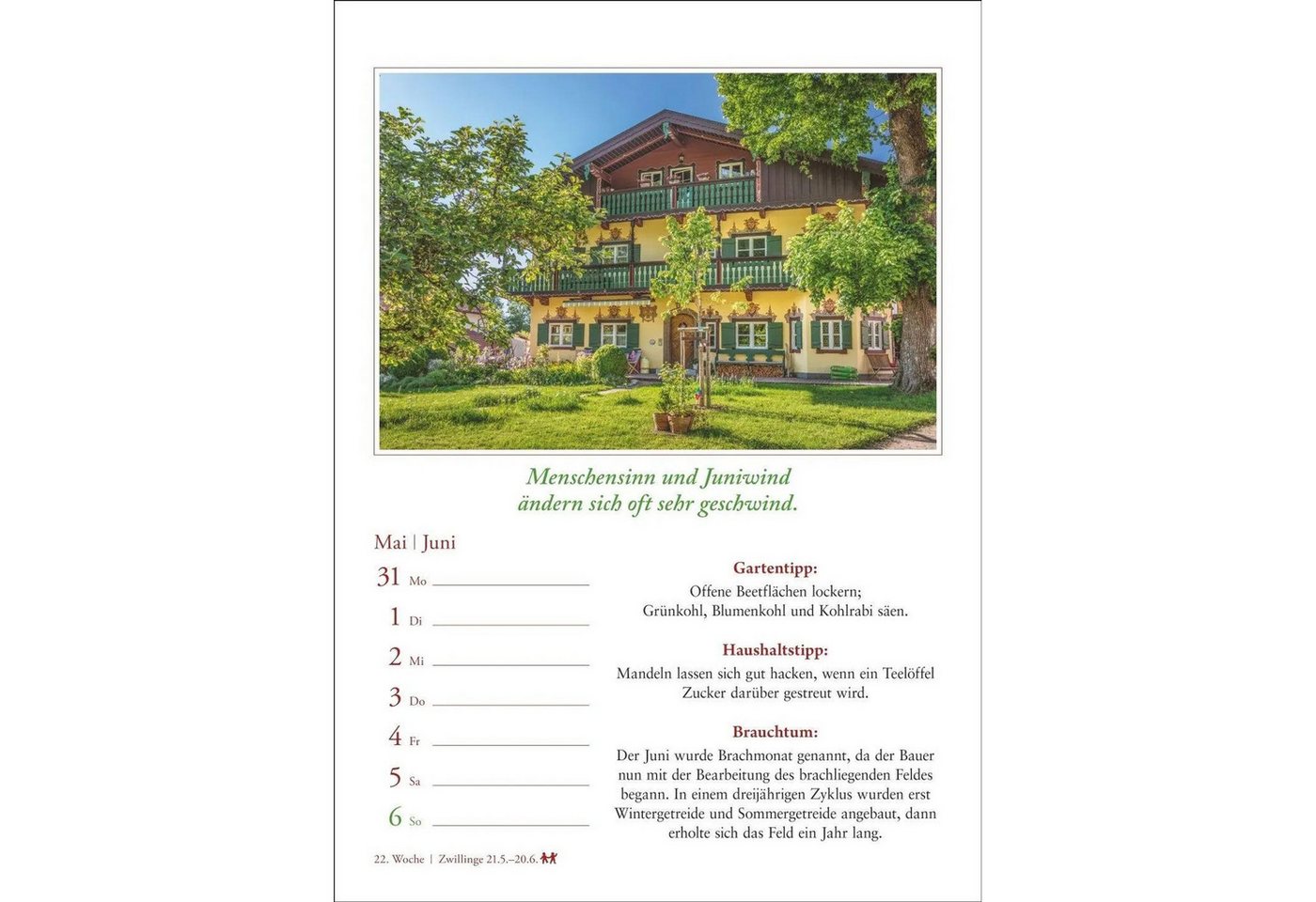 Harenberg Kalender Verlag Wandkalender Bauernweisheiten Wochenkalender 2027 - Bauernregeln, Brauchtum,... Bild 5