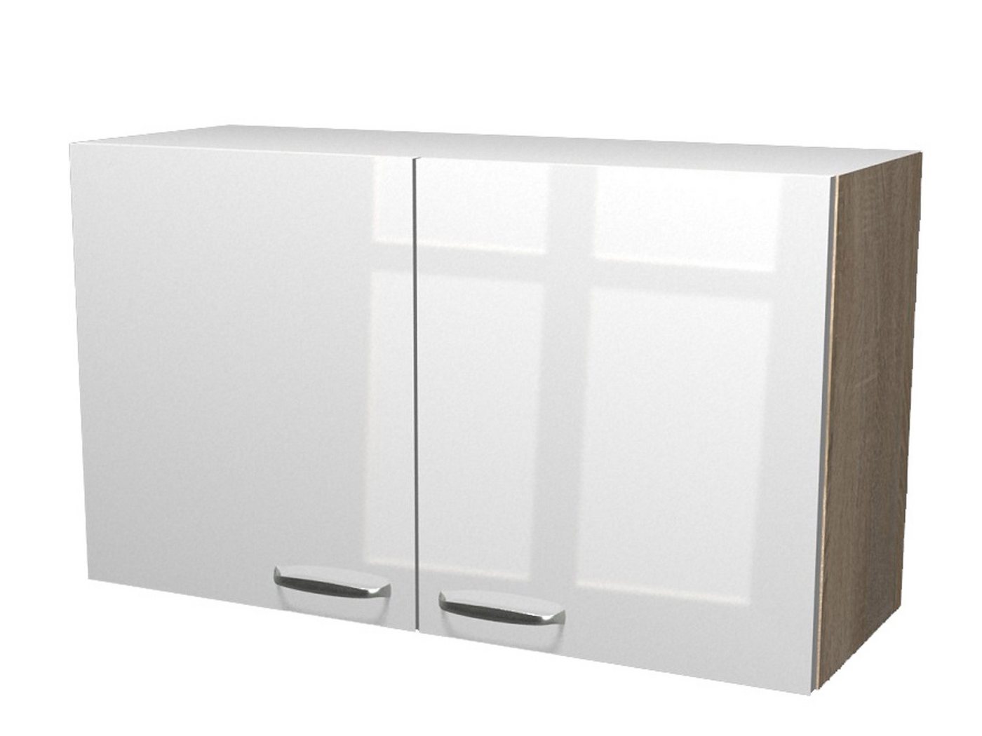 Flex-Well Hängeschrank Hängeschrank Küche - 100 cm breit - Hochglanz Weiß Sonoma Eiche – Vale Bild 2