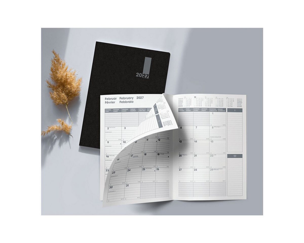 BRUNNEN Buchkalender Premium Modell 739 '27 SlimLine, 1 Monat = 2 Seiten Bild 3