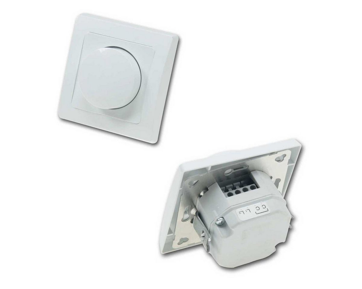 ChiliTec Drehdimmer DELPHI LED-Dimmer mit Schuko-Steckdose weiß, UP