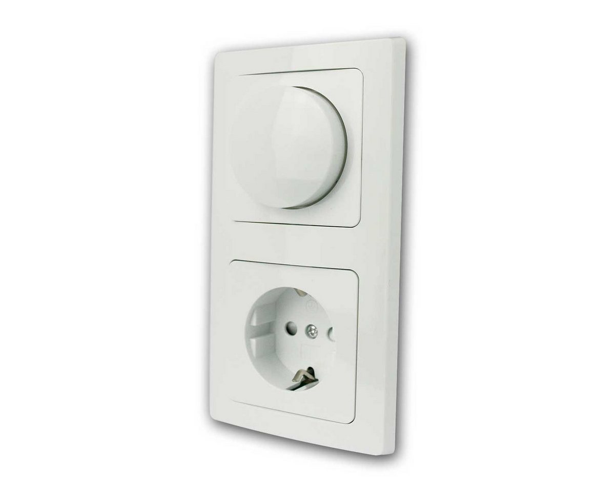 ChiliTec Drehdimmer DELPHI LED-Dimmer mit Schuko-Steckdose weiß, UP Bild 4