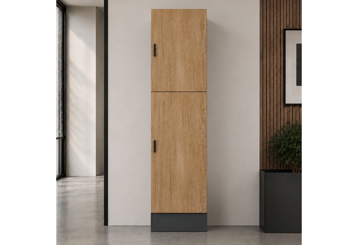 VCM Aktenschrank Dilos Aktenschrank B. 52 x T. 30 x H. 183 cm Mehrzweckschrank mit 2 Drehtüren, 5 Fächer, Wohnzimmerschrank