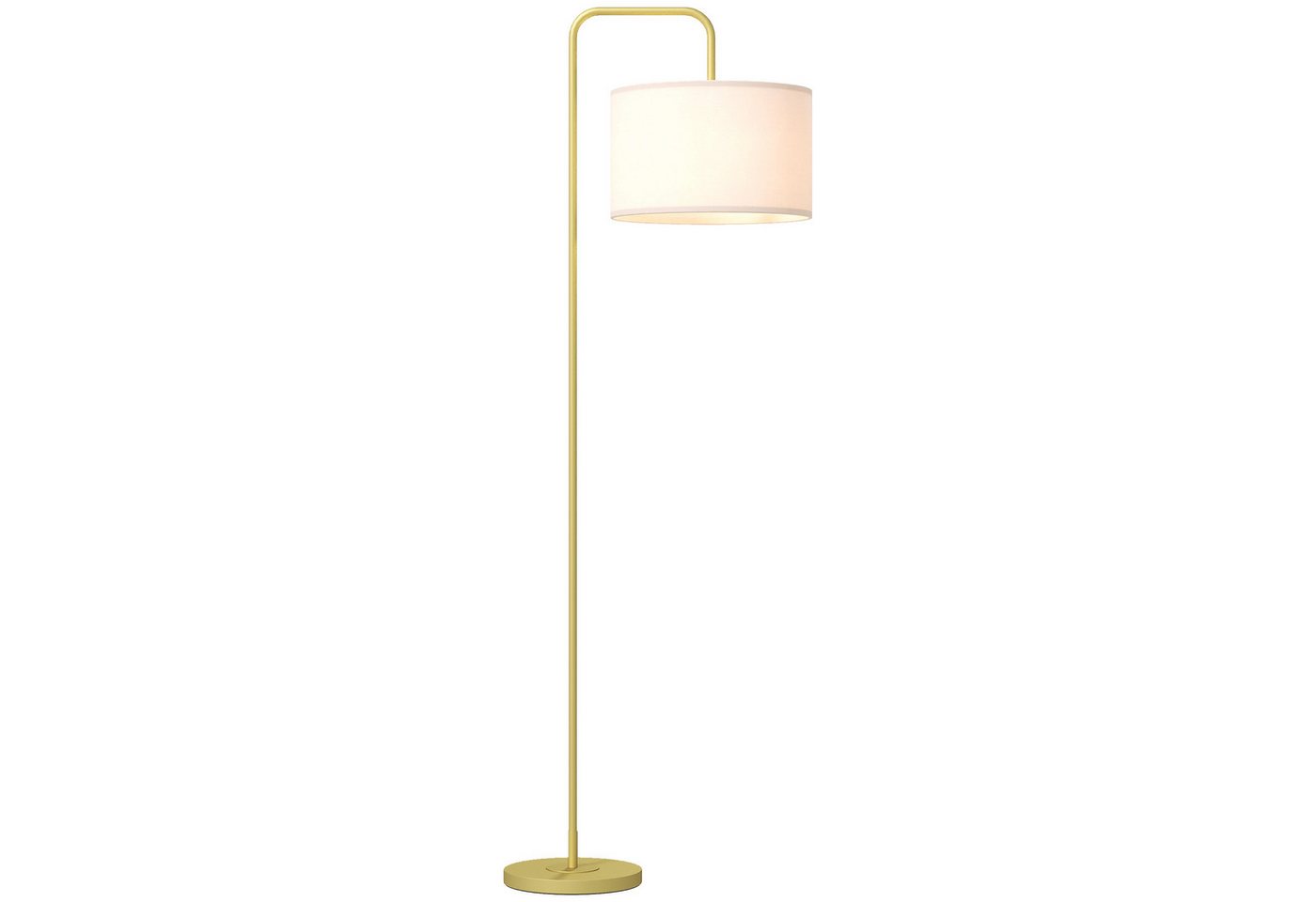 HOMCOM Stehlampe, ohne Leuchtmittel, mit Stahlständer für Schlafzimmer, Weiß Bild 3
