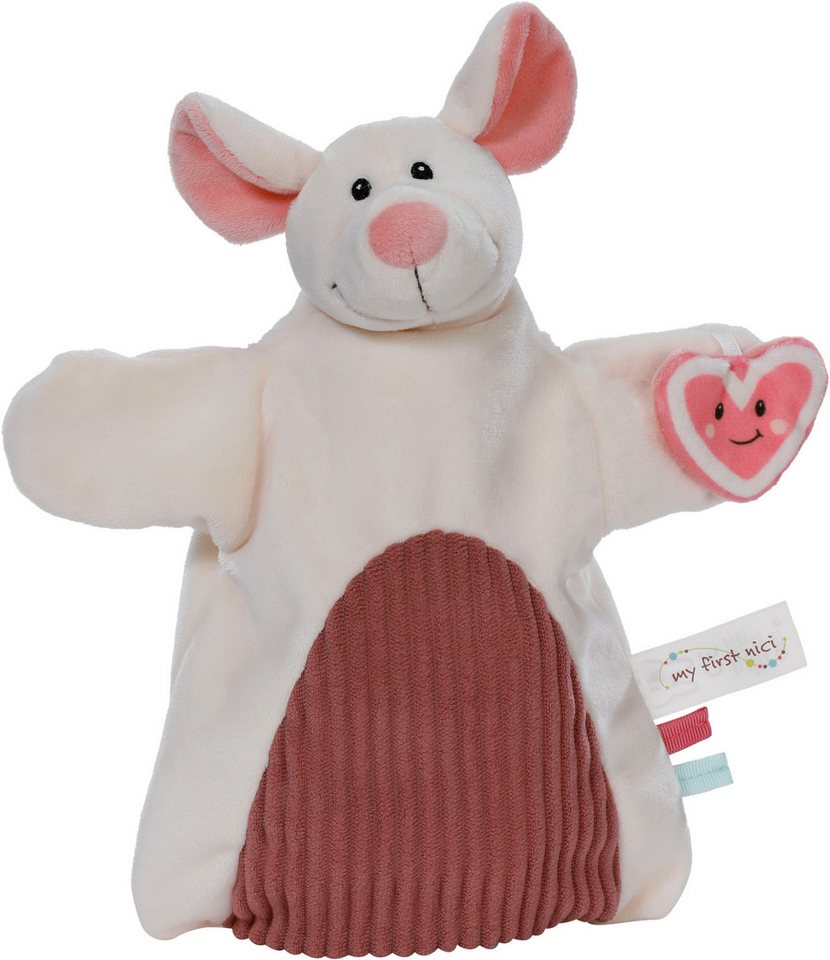 Nici Schmusetuch My first NICI, Handpuppe Maus 2in1 26x25 cm, sanfte Materialmix aus glattem und geripptem Plüsch Bild 4