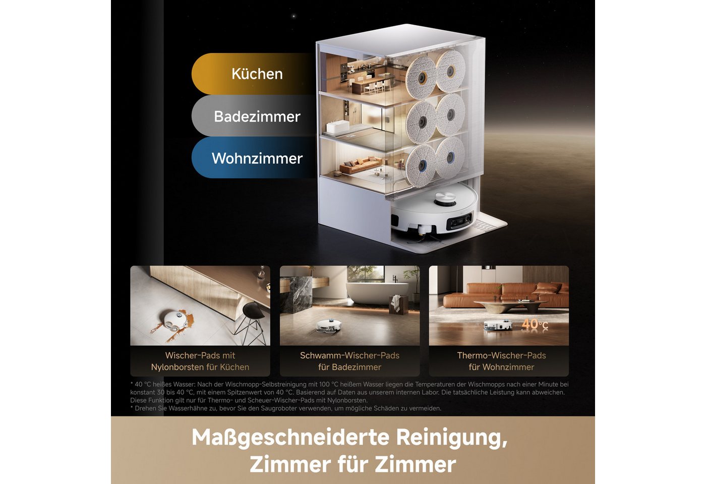 Dreame Saugroboter X60 Pro Ultra Matrix, 700 W, 42.000 Pa, Multi-Wischmopp, KI-Dual-Kamera Bild 3