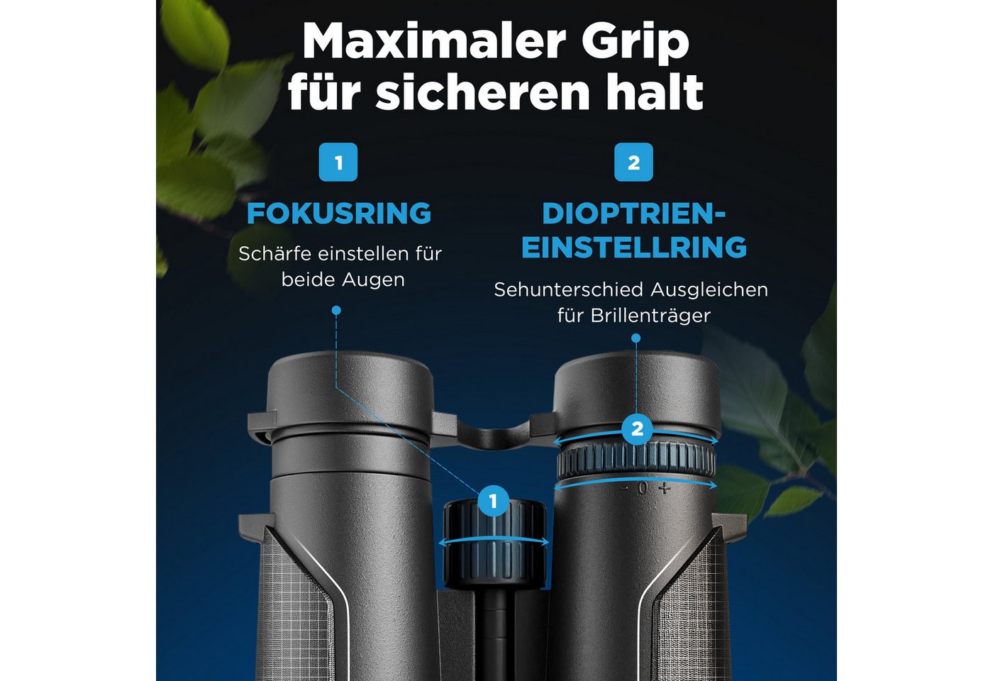 AlpinSpirit Fernglas 10x42 inkl. Tasche & Zubehör (Testsieger) – für Brillenträger Fernglas (10x42, Ideal für Sport, Reise, Freizeit - FMC & BAK4) Bild 5