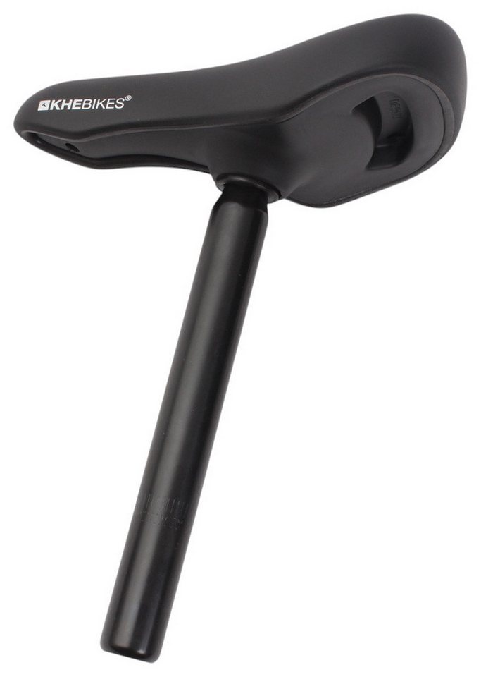 KHEbikes Fahrradsattel KHE BMX Sattelcombo One Piece 27,2 mm Gepolstert Schwarz, mit integrierter 27,2 mm Sattelstütze Bild 3