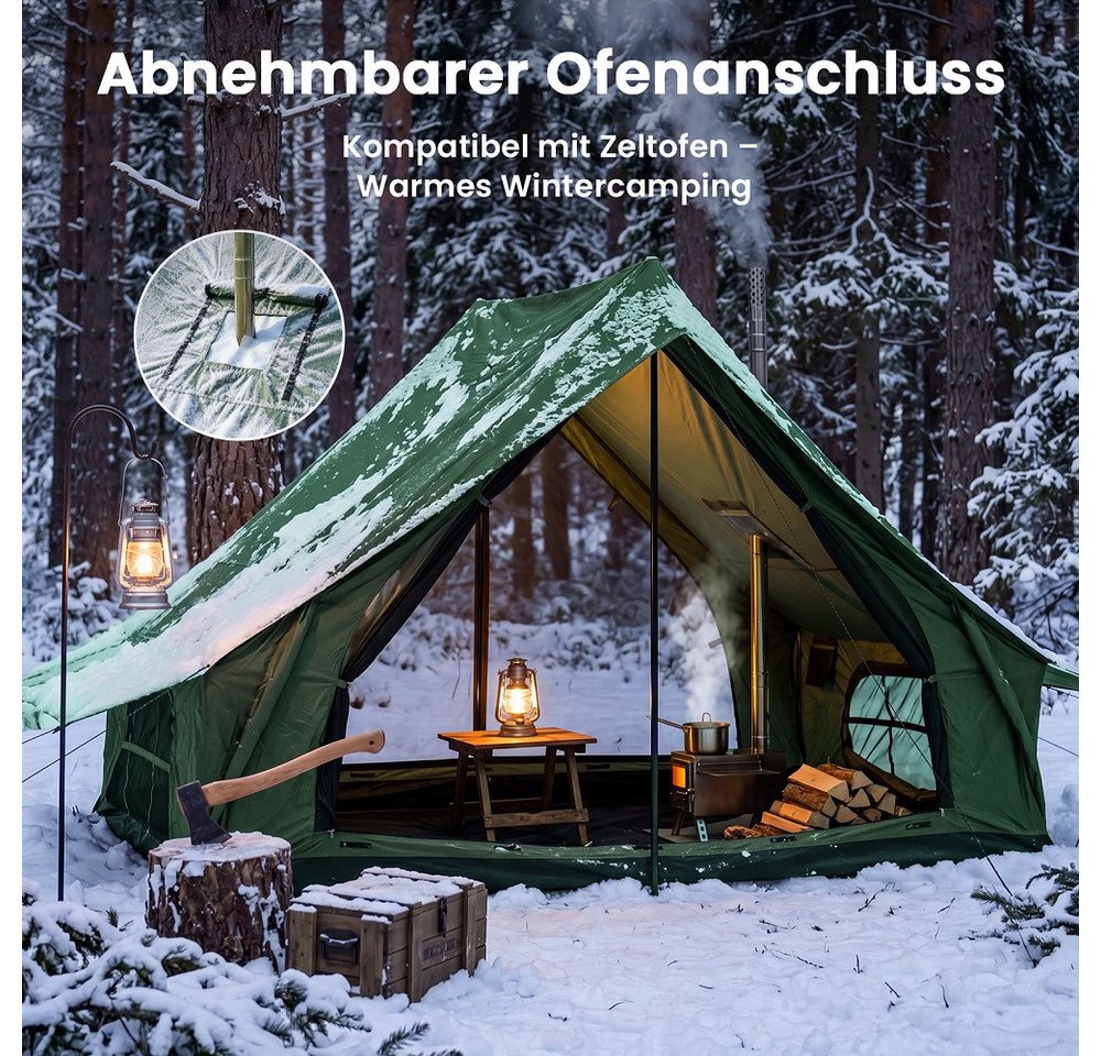 Meulbaty aufblasbares Zelt Campingzelt, 300x210x200 cm, Schnell aufzubauen, leicht transportieren, Personen: 4 (1 tlg., mit Kaminöffnung, Gampingzelt aus Oxford-Stoff), Air Glamping Zelte für 4 Jahreszeiten Camping Bild 5