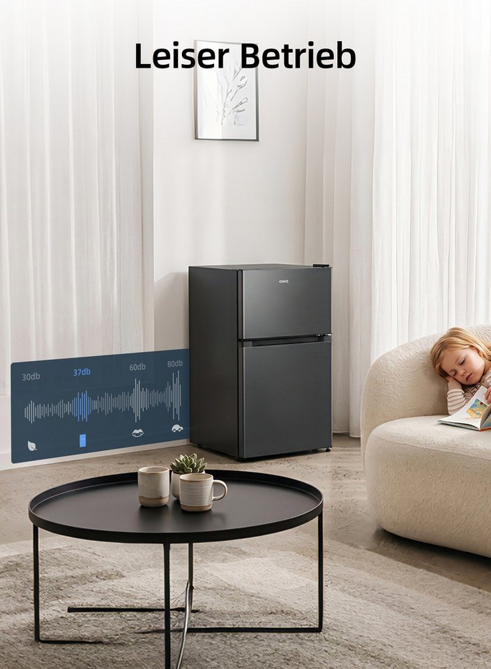 CHiQ Kühl-/Gefrierkombination Top Freezer CTM68LGD, 81.5 cm hoch, 44 cm breit, 4-Sterne-Gefrieren, 12 Jahre Garantie auf den Kompressor