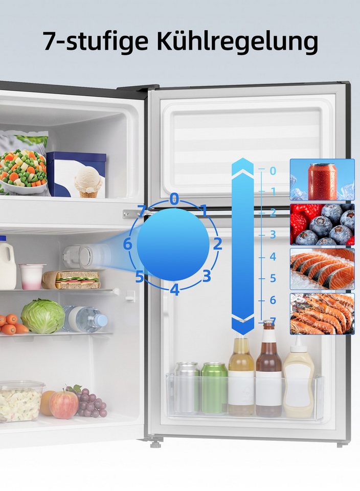 CHiQ Kühl-/Gefrierkombination Top Freezer CTM68LGD, 81.5 cm hoch, 44 cm breit, 4-Sterne-Gefrieren, 12 Jahre Garantie auf den Kompressor Bild 2