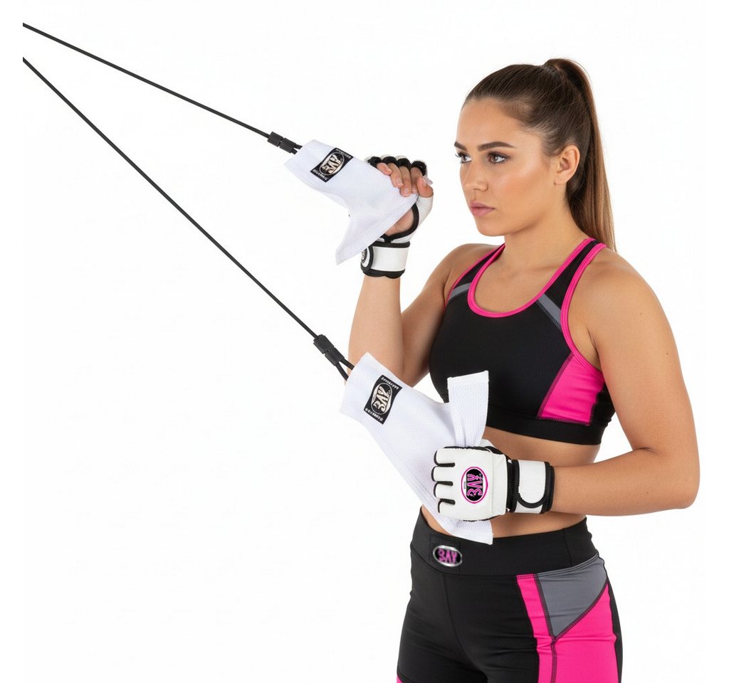 BAY-Sports Expander Uchi Komi WEISS Elastikband Grifftraining Zugseil Anzugstoff Judo MMA, Griffkraft Training Judo MMA Krav Maga Ju Jutsu Jiu Jitsu Grappling