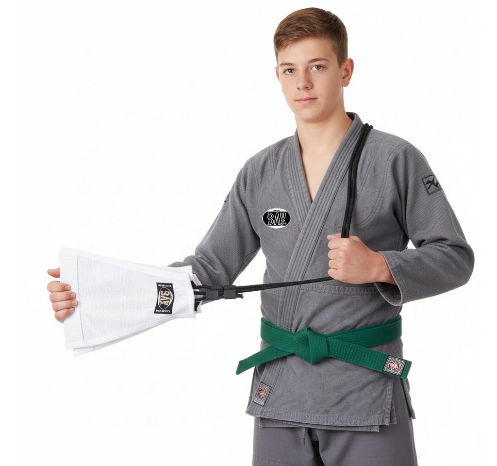 BAY-Sports Expander Uchi Komi WEISS Elastikband Grifftraining Zugseil Anzugstoff Judo MMA, Griffkraft Training Judo MMA Krav Maga Ju Jutsu Jiu Jitsu Grappling Bild 2