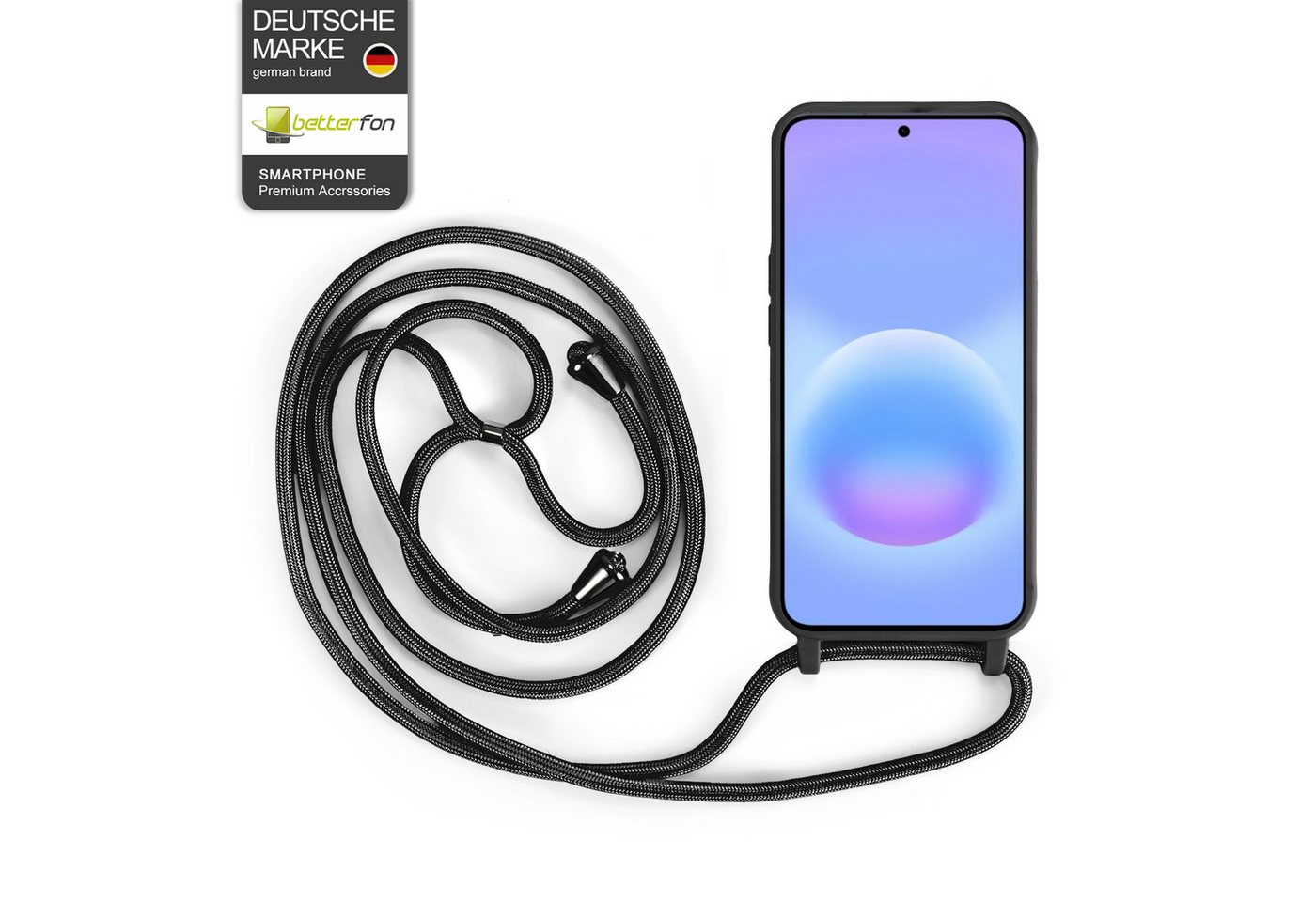 betterfon Handykette für Samsung Galaxy A52 Handyhülle mit Band Kodel Hülle mit Kette, Stylische Handykette: Verstellbar, rutschfest & mit edlen Metallkappen Bild 4