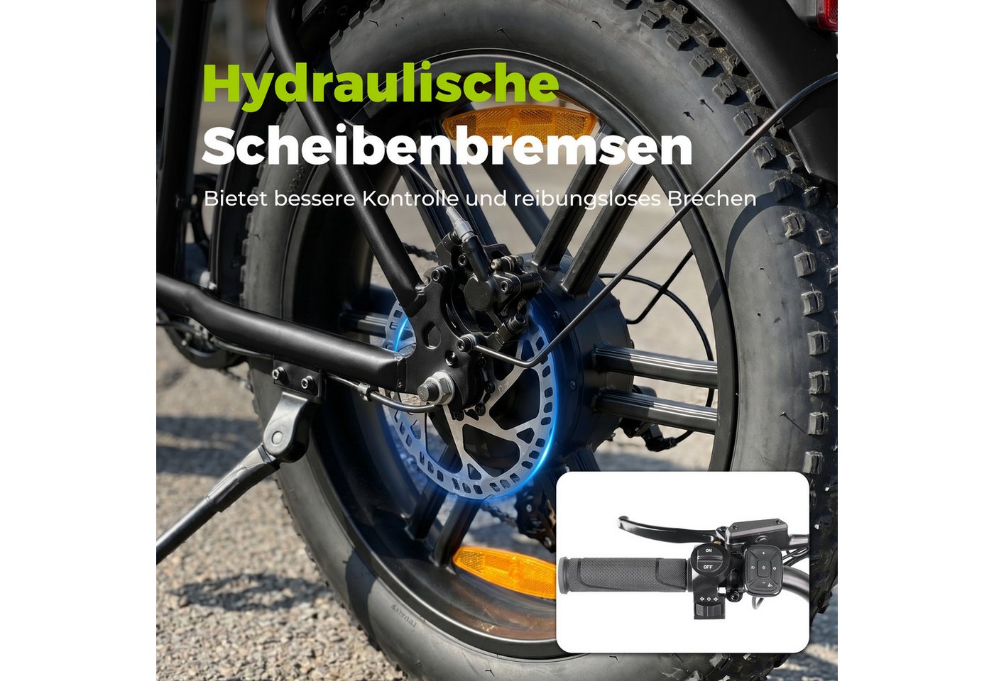 ZWHEEL E-Bike Cityrad E6-2.0 Elektrofahrrad 20” x 4 Damen u. Herren Pedelec 720Wh Max.108KM, Kettenschaltung, Heckmotor, 720 Wh, Pedelec, Elektrofahrrad E-Mountainbike für Erwachsene, E-bikes Bild 4