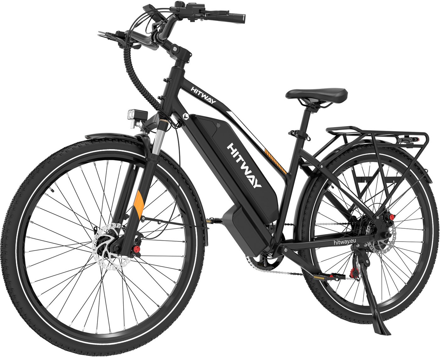HITWAY E-Bike Cityrad 28 Zoll Elektrofahrrad 48V 16Ah Akku 70–120 km Reichweite mit NFC, 7 Gang shimano shimano Schaltwerk, Kettenschaltung, Heckmotor, 768 Wh, Pedelec E-Cityrad für Damen u. Herren mit APP NFC Bild 3