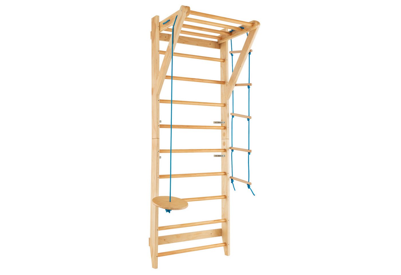 COSTWAY Sprossenwand Turnwand, aus Holz, bis 100 kg, mit Seilleiter Bild 3