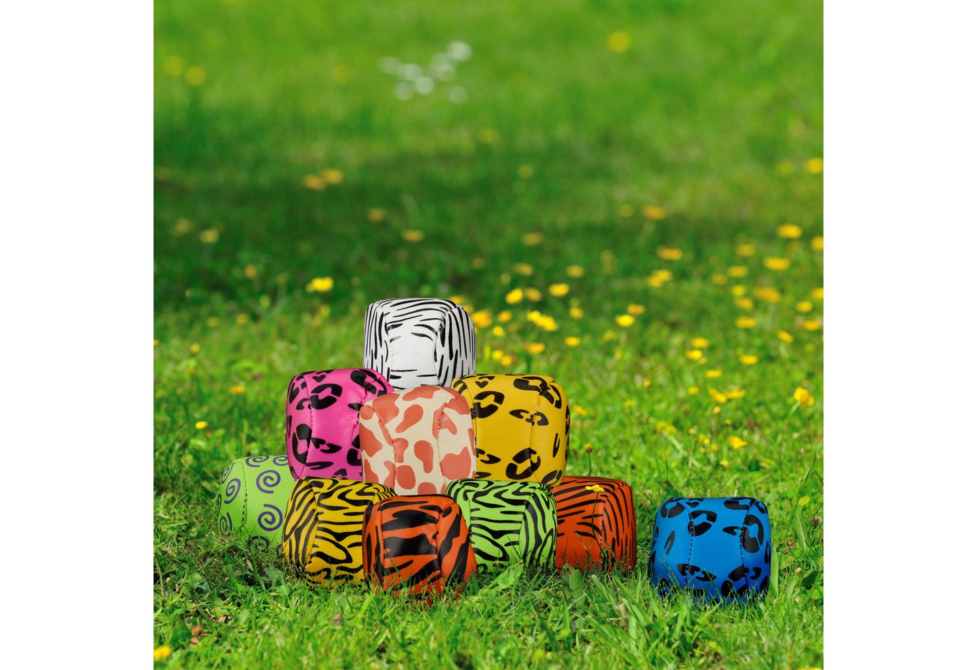 relaxdays Spielball 48x Jonglierbälle mit Tierprints (24-St) Bild 3