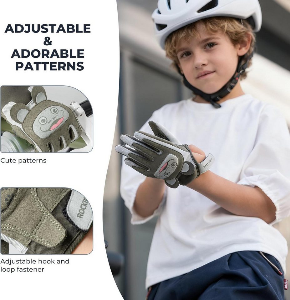 ROCKBROS Fahrradhandschuhe Kinder Fahrradhandschuhe rutschfest Atmungsaktiv Warm Bild 2