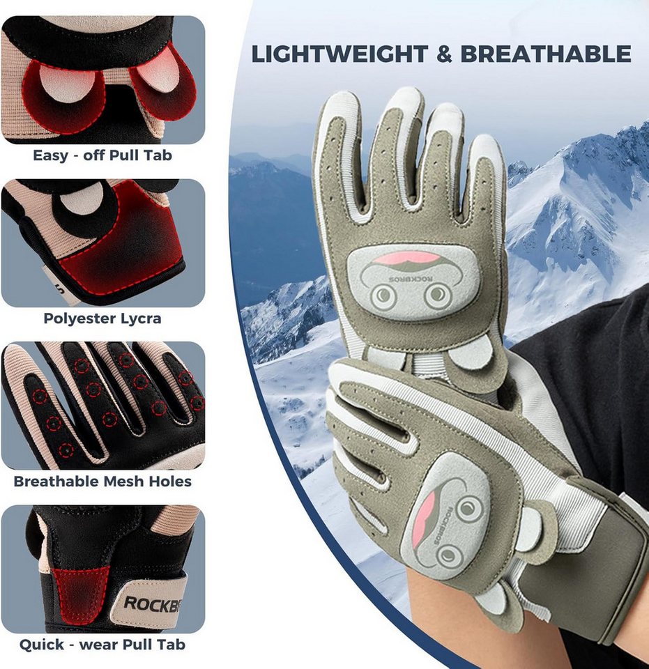 ROCKBROS Fahrradhandschuhe Kinder Fahrradhandschuhe rutschfest Atmungsaktiv Warm Bild 3