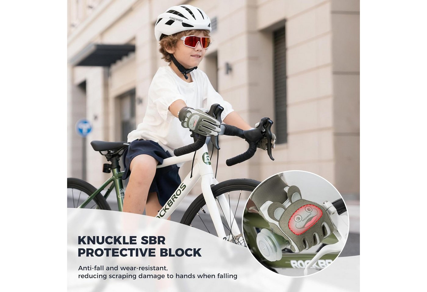 ROCKBROS Fahrradhandschuhe Kinder Fahrradhandschuhe rutschfest Atmungsaktiv Warm Bild 5